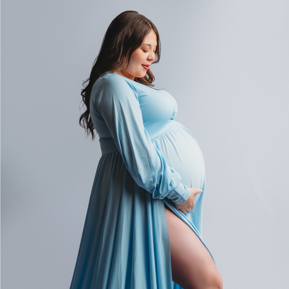 Amazon Light Blue Women's maternity dress for maternity pictures